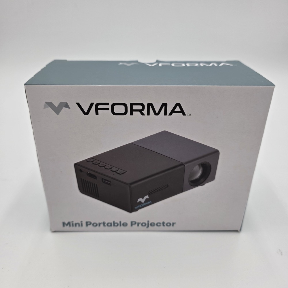 VFORMA Mini Portable Movie  Projector 8K Black LED LCD USB-C Remote Bundle